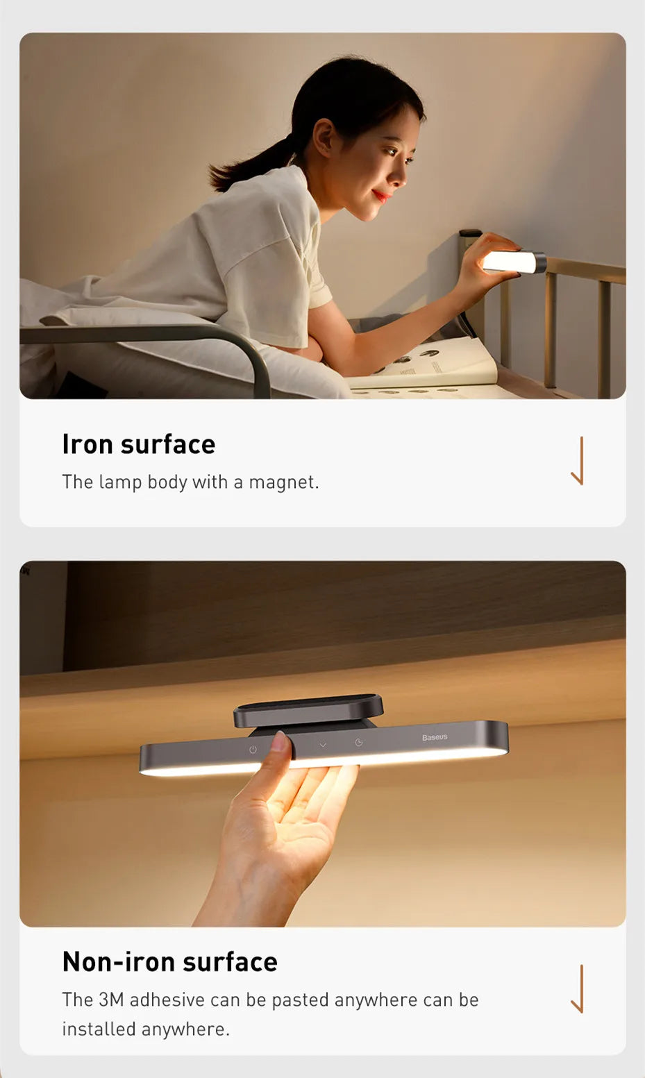 Baseus Magnetic Rechargeable LED Desk & Night Lamp with Stepless Dimming