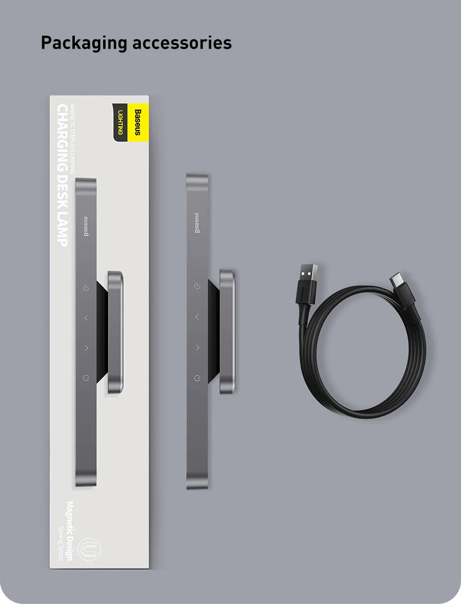 Baseus Magnetic Rechargeable LED Desk & Night Lamp with Stepless Dimming