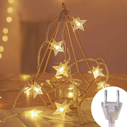 LED Star String Lights Outdoor – Bulb Fairy Garland Lights for Garden, Wedding, Party, Home & Christmas Decoration