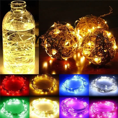 LED Copper Wire Fairy Lights 1M–30M – Holiday String Lighting for Christmas Tree & Party Décor