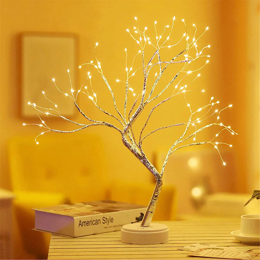 LED Tree Fairy Lights – Battery Operated Artificial Bonsai Table Lamp for Party, Holiday & Home Decor