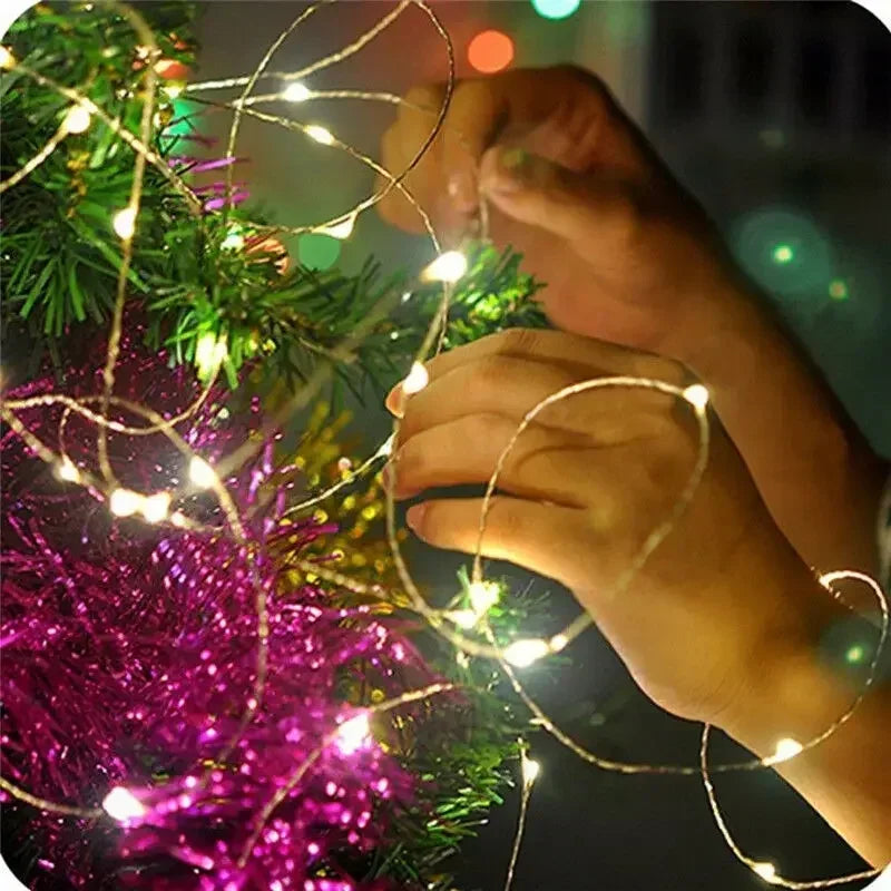 LED Copper Wire Fairy Lights 1M–30M – Holiday String Lighting for Christmas Tree & Party Décor
