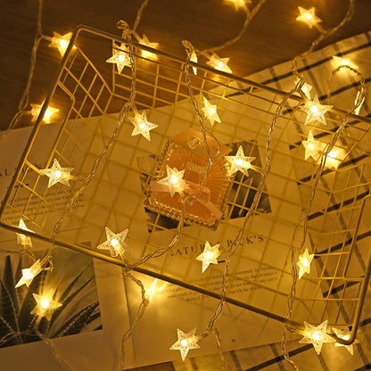 LED Star String Lights Outdoor – Bulb Fairy Garland Lights for Garden, Wedding, Party, Home & Christmas Decoration