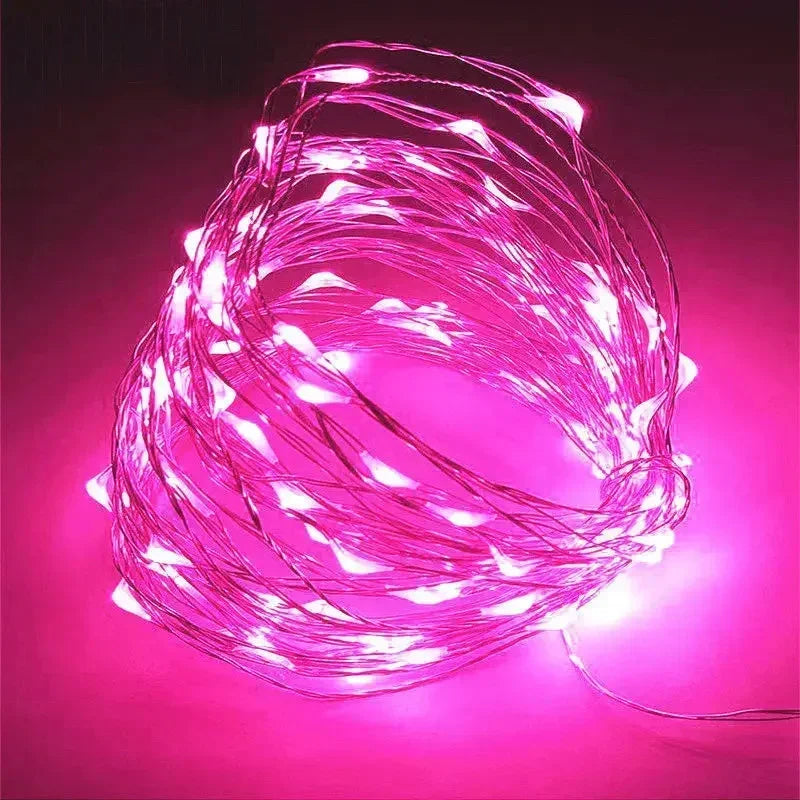 LED Copper Wire Fairy Lights 1M–30M – Holiday String Lighting for Christmas Tree & Party Décor