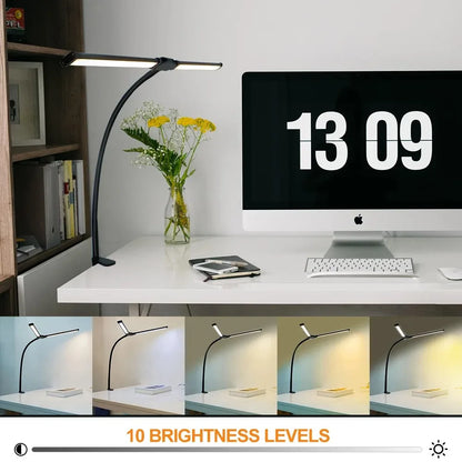 LED Double Head Desk Lamp – Extra Wide Adjustable Desk Light for Home Office