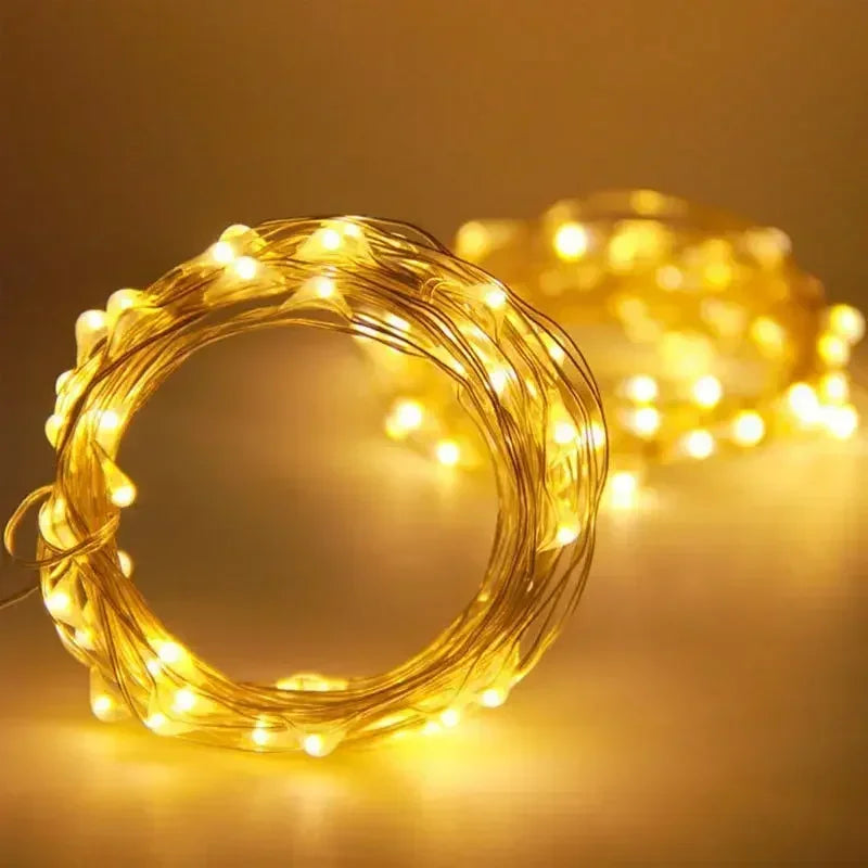 LED Copper Wire Fairy Lights 1M–30M – Holiday String Lighting for Christmas Tree & Party Décor