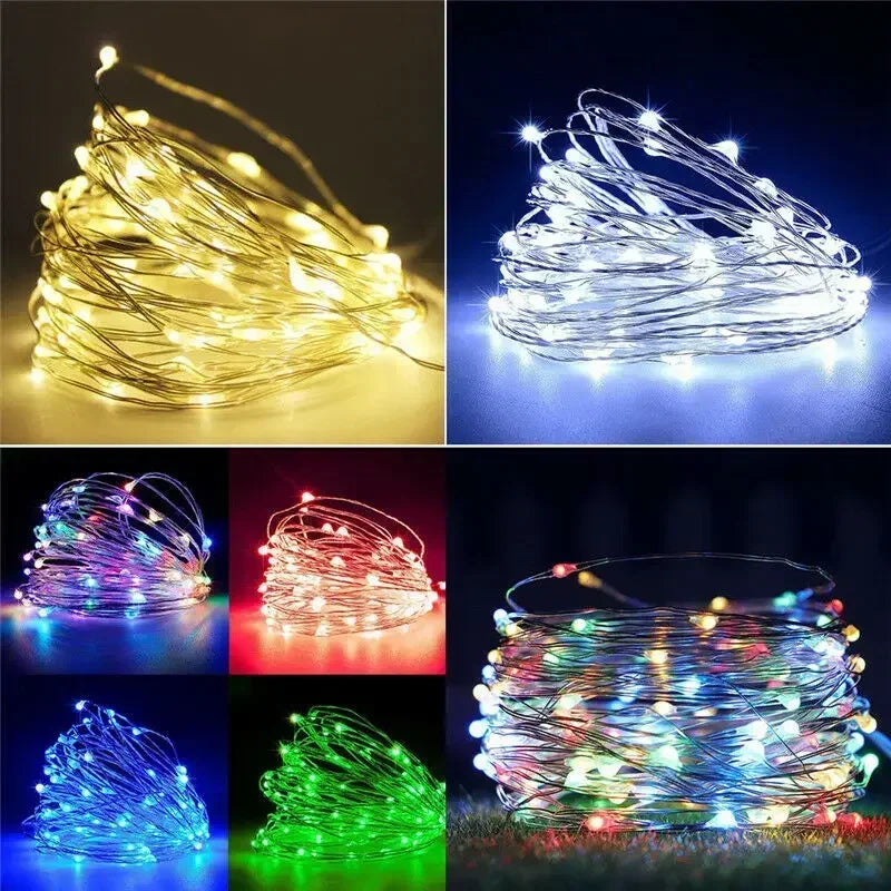 LED Copper Wire Fairy Lights 1M–30M – Holiday String Lighting for Christmas Tree & Party Décor