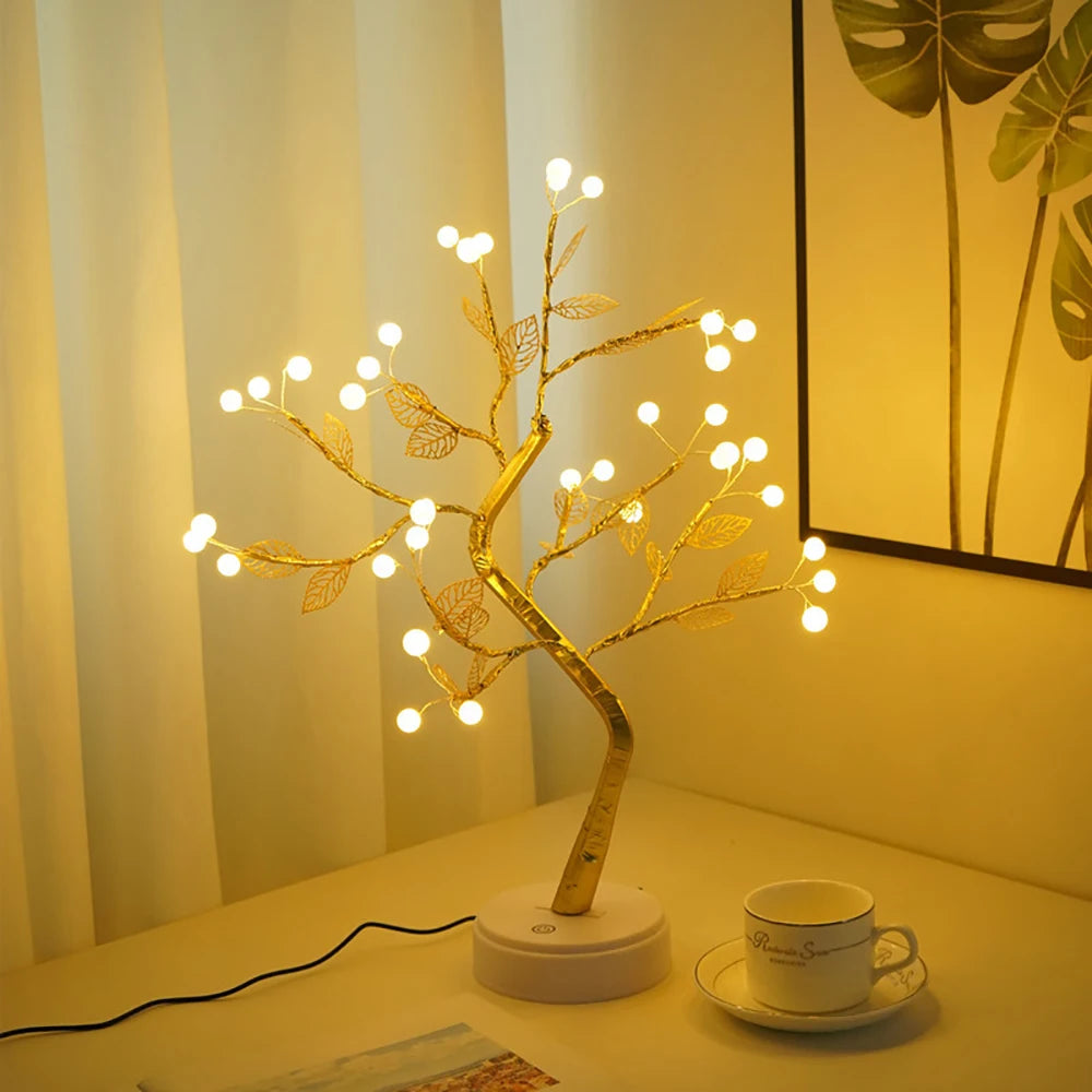 LED Tree Fairy Lights – Battery Operated Artificial Bonsai Table Lamp for Party, Holiday & Home Decor