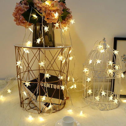 LED Star String Lights Outdoor – Bulb Fairy Garland Lights for Garden, Wedding, Party, Home & Christmas Decoration