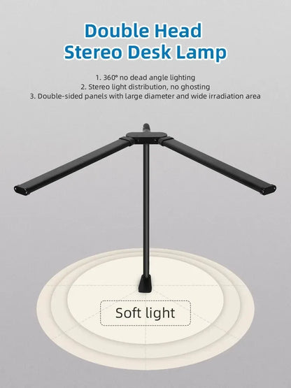LED Double Head Desk Lamp – Extra Wide Adjustable Desk Light for Home Office