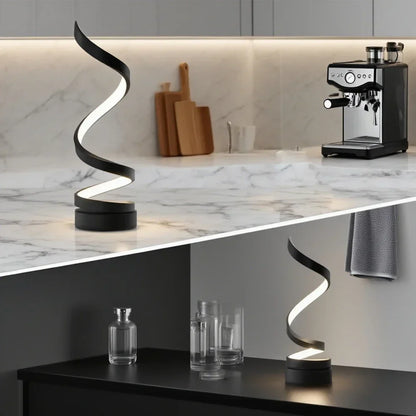 LED Spiral Dimmable Table Lamp | Adjustable Brightness Bedside Lamp for Home & Office