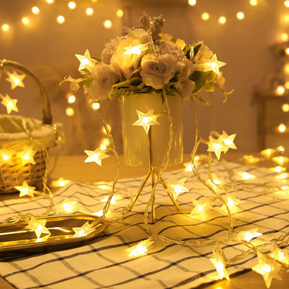 LED Star String Lights Outdoor – Bulb Fairy Garland Lights for Garden, Wedding, Party, Home & Christmas Decoration