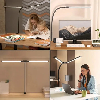 LED Double Head Desk Lamp – Extra Wide Adjustable Desk Light for Home Office