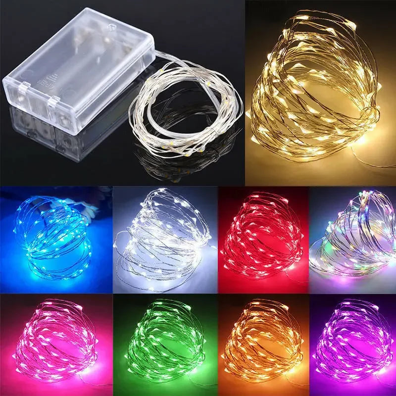 LED Copper Wire Fairy Lights 1M–30M – Holiday String Lighting for Christmas Tree & Party Décor
