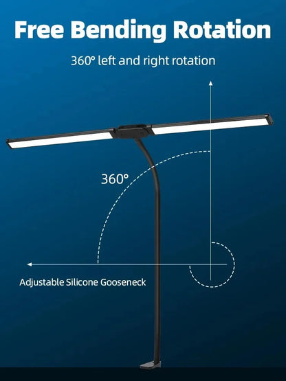 LED Double Head Desk Lamp – Extra Wide Adjustable Desk Light for Home Office