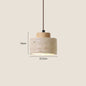 Wabi-Sabi Japanese Pendant Light | Modern Bedside Hanging Lamp with Yellow Cave Stone