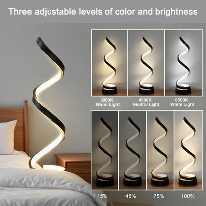 LED Spiral Dimmable Table Lamp | Adjustable Brightness Bedside Lamp for Home & Office