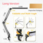 10W LED Clamp Desk Lamp | Dimmable Swing Arm Light with 3 Modes, 10 Brightness Levels, USB Powered