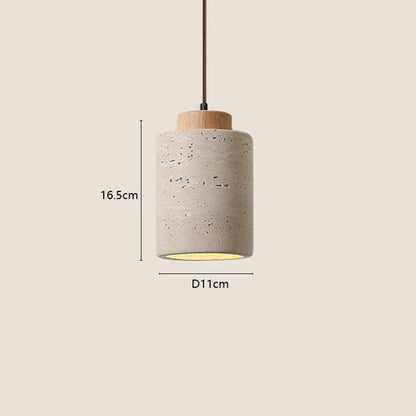 Wabi-Sabi Japanese Pendant Light | Modern Bedside Hanging Lamp with Yellow Cave Stone