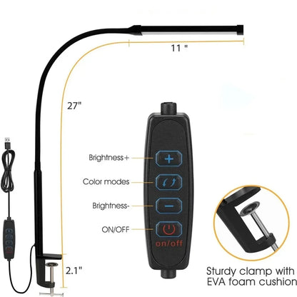 LED Double Head Desk Lamp – Extra Wide Adjustable Desk Light for Home Office