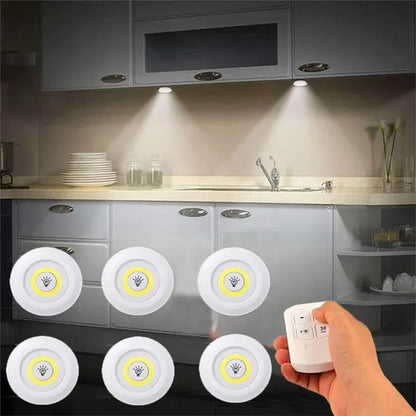 Dimmable LED Under Cabinet Light with Remote – Battery Operated Closet, Wardrobe & Bathroom Night Light